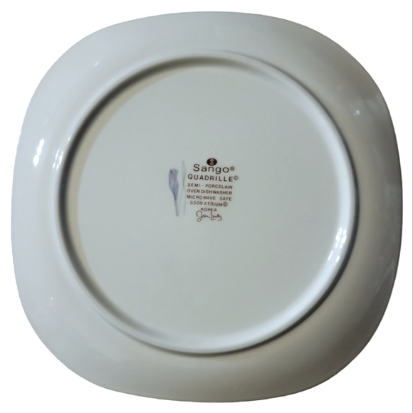 1 Vtg 80's Salad Dessert Plate Sango Quadrille Atrium Butterfly Lavander J Luntz - Picture 2 of 3
